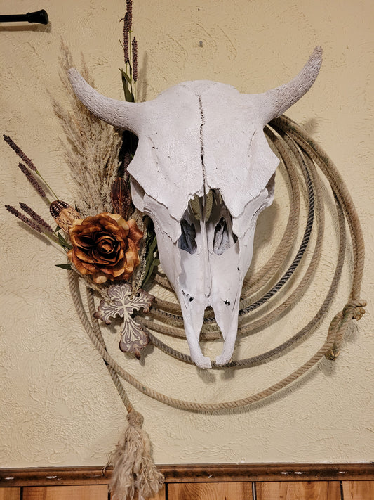 Authentic Buffalo Skull Lariat Wreath